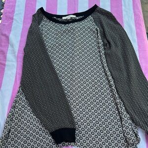 LOFT Black and White Patterned Tunic